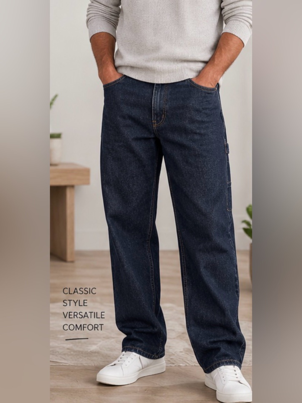 15” w Old Navy 90s Baggy Carpenter Jeans Men's Blue Waist 28
